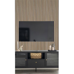 Akustikpanel, træfiner, natur, egetræslook, 2400x600x22 mm – sæt af 2 - Billede 5