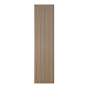 Akustikpanel, træfiner, natur, egetræslook, 2400x600x22 mm – sæt af 2