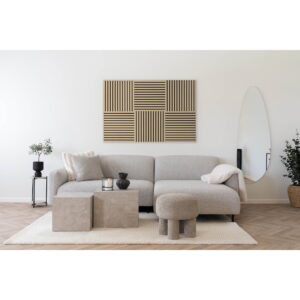 Akustikpanel, træfiner, natur, egetræslook, 520x520x22 mm – sæt af 2 - Billede 3