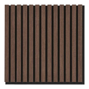 Akustikpanel, træfiner, valnød, valnødlook, 520x520x22 mm – sæt af 2