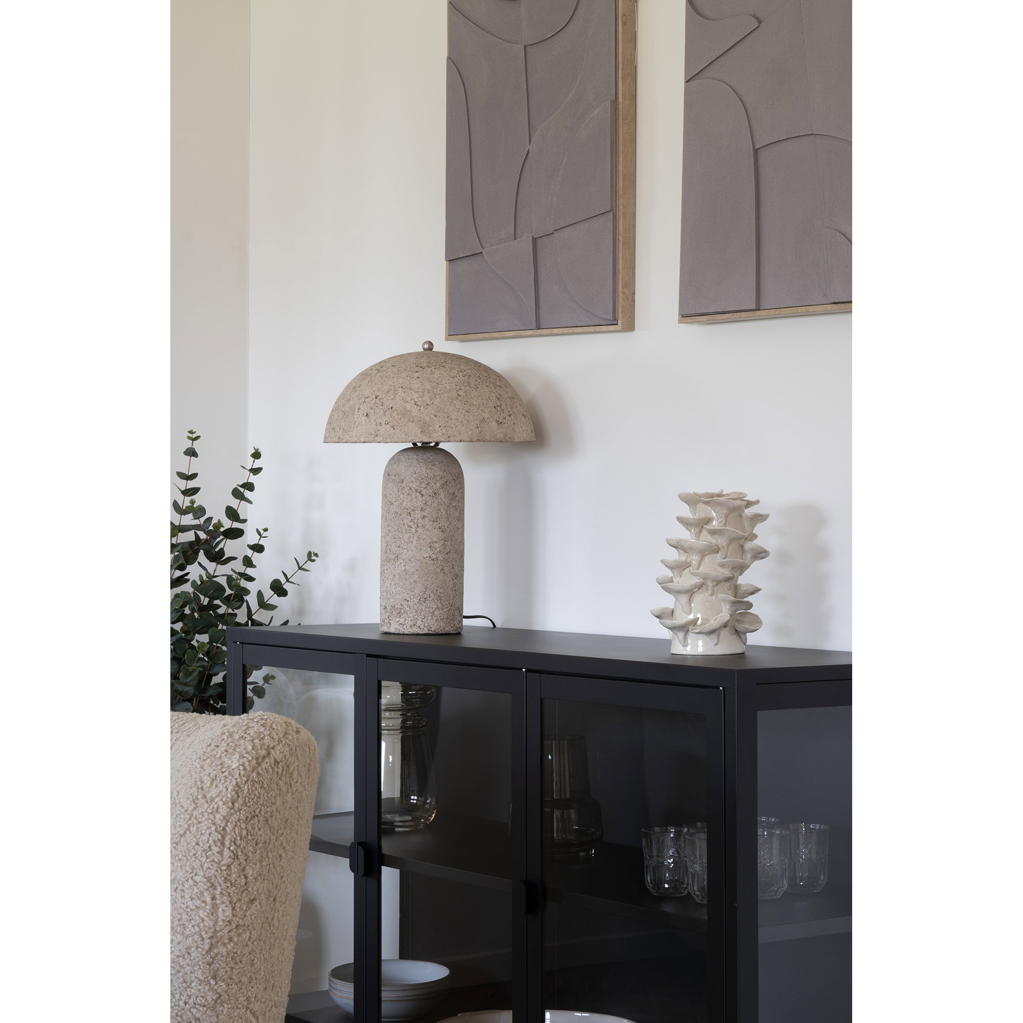 Astley Bordlampe, papmaché, stone grå - Billede 2