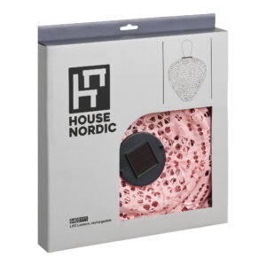 Alternative view of Greatham LED Lanterne, genopladelig med integreret solcelle, rose