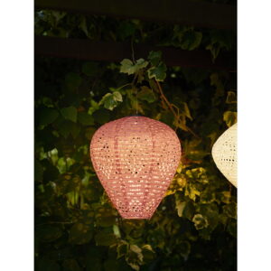 Greatham LED Lanterne, genopladelig med integreret solcelle, rose - Billede 5