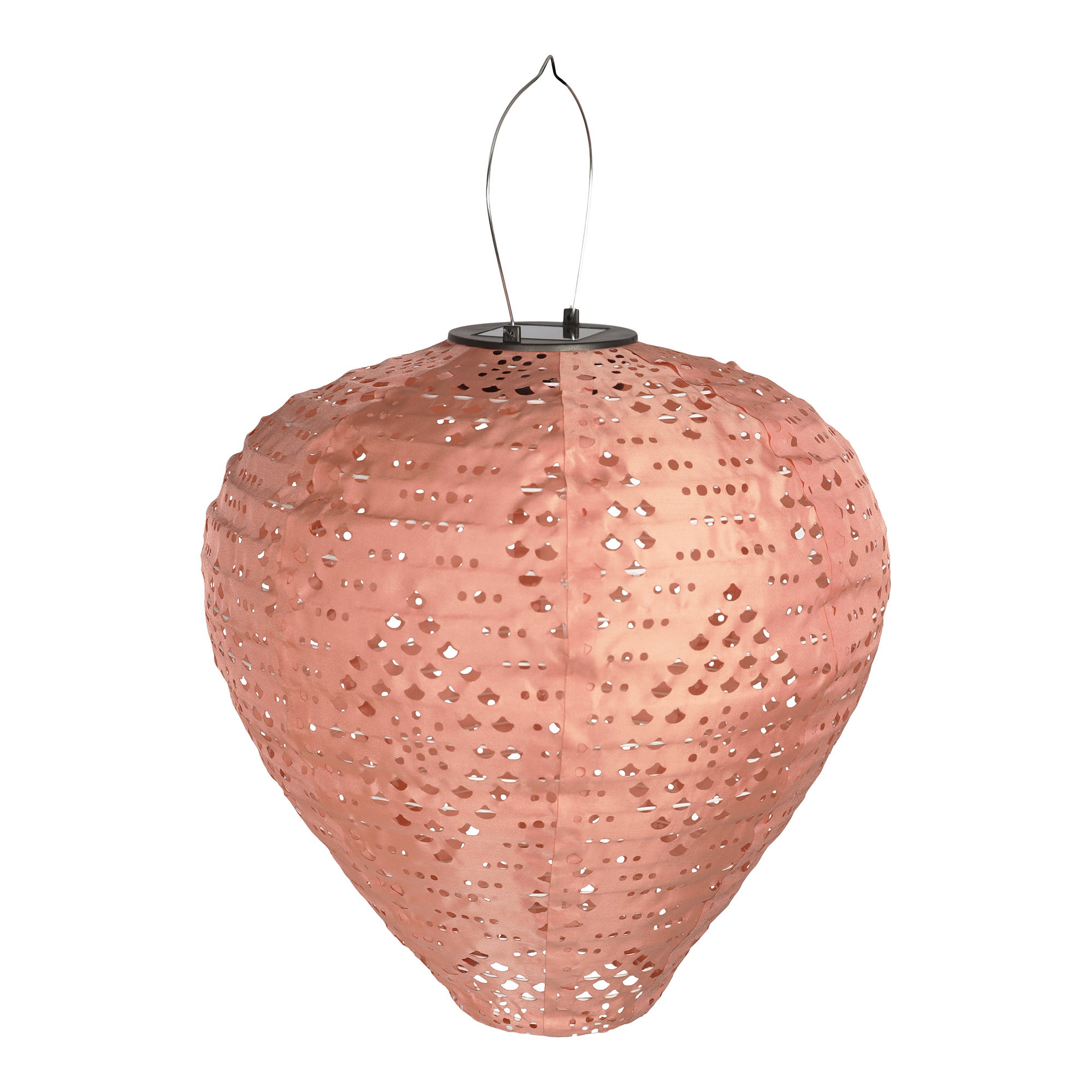Greatham LED Lanterne, genopladelig med integreret solcelle, rose