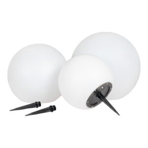 Lifton LED Lampe, genopladelig med integreret solcelle, hvid, sæt af 3