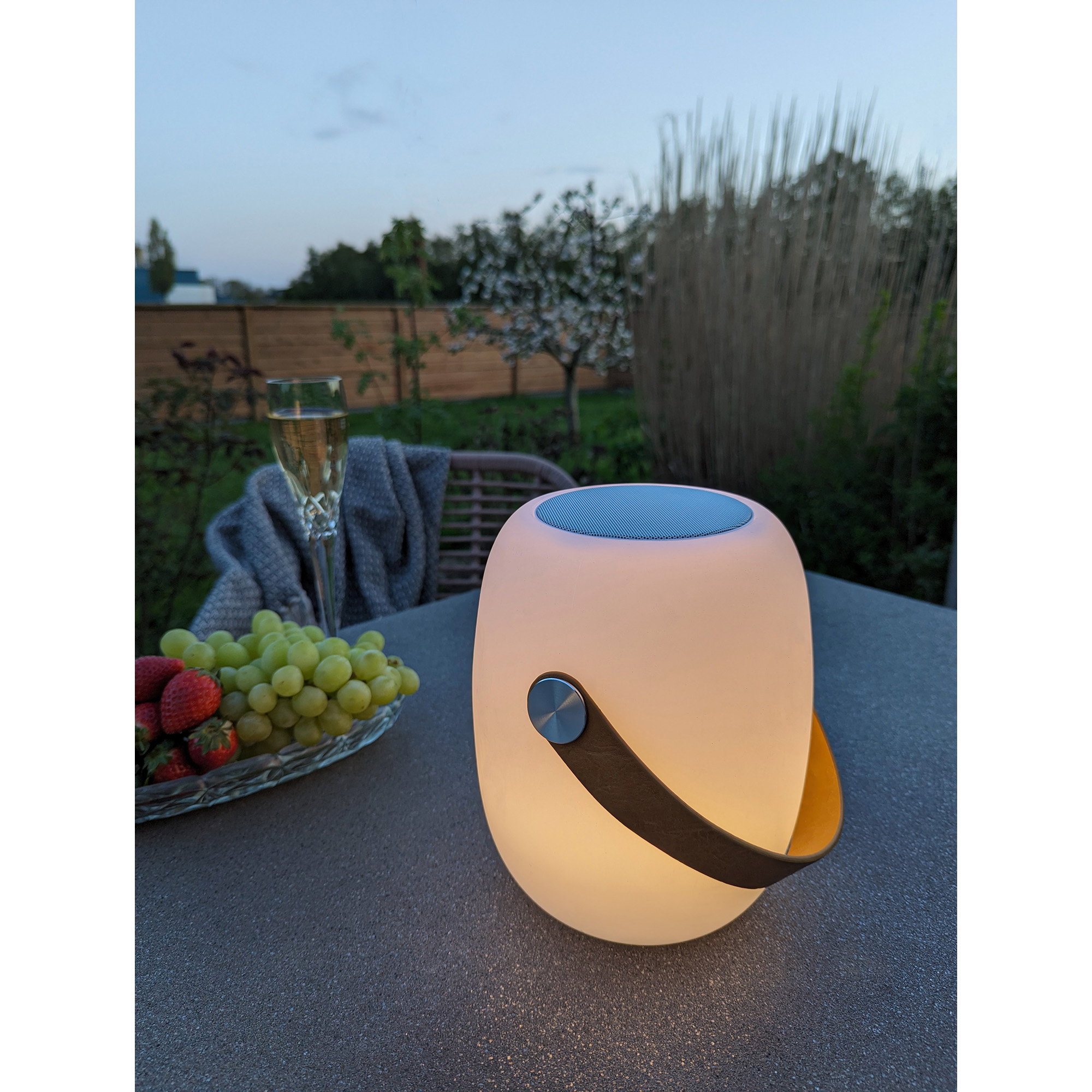 Cardiff LED Lampe med læder strop, bluetooth højtaler, genopladelig, hvid - Billede 10