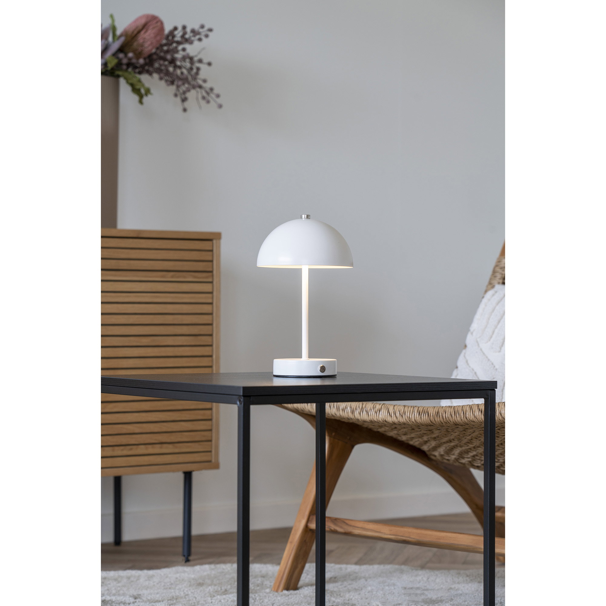 Holt Bordlampe, genopladelig, metal, hvid/stål - Billede 3