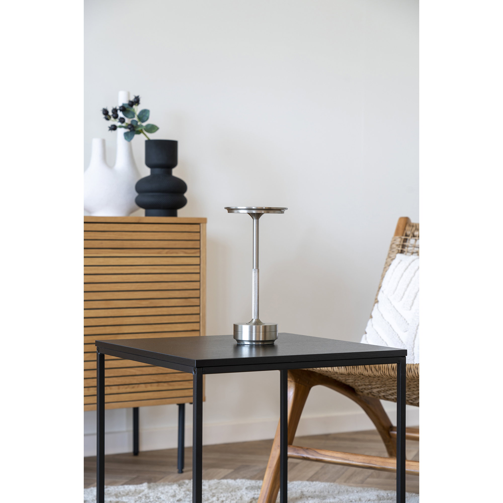 Lyneham Bordlampe, genopladelig, metal, sølv - Billede 4
