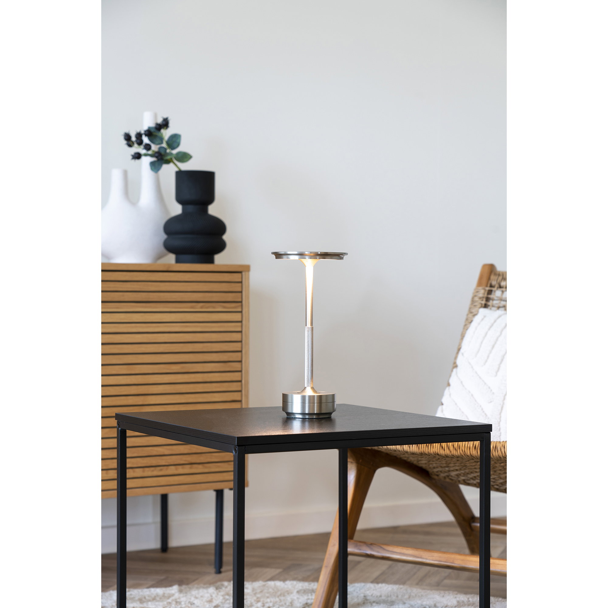 Lyneham Bordlampe, genopladelig, metal, sølv - Billede 6