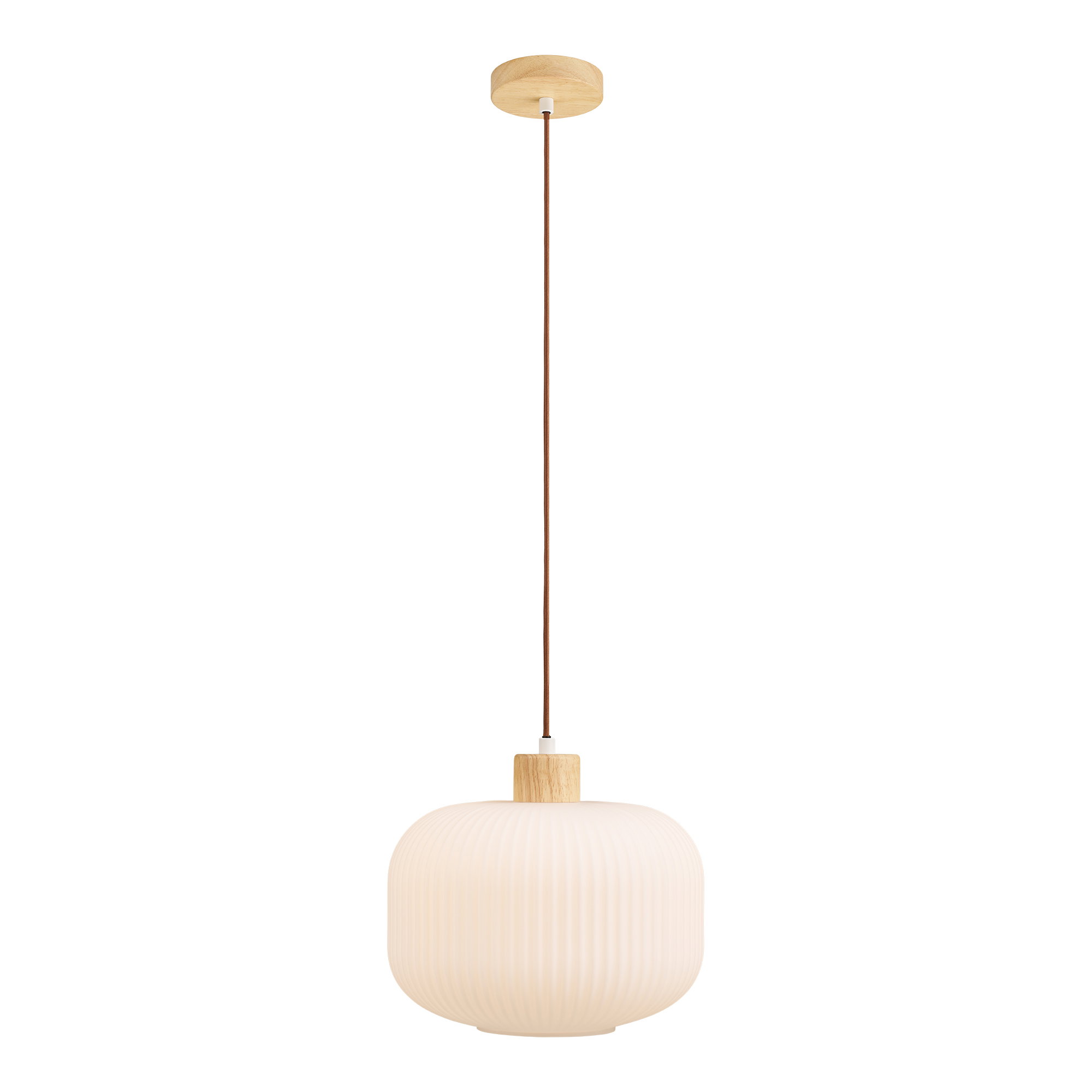 Argalo Pendel, glas/træ, hvid, ø30 cm - Billede 2