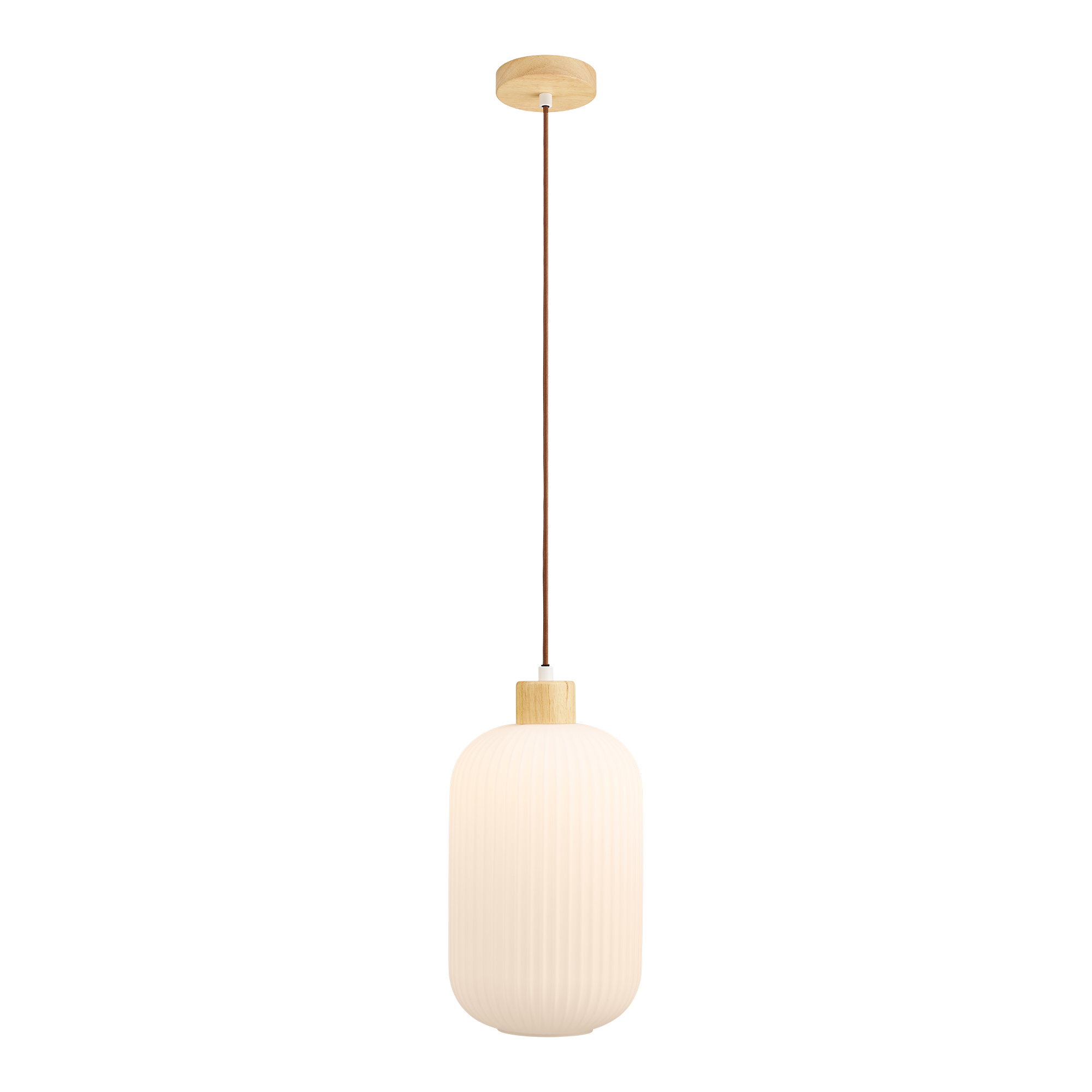 Argalo Pendel, glas/træ, hvid, ø20 cm - Billede 2