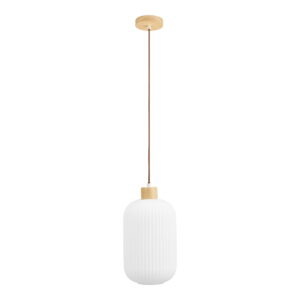Argalo Pendel, glas/træ, hvid, ø20 cm