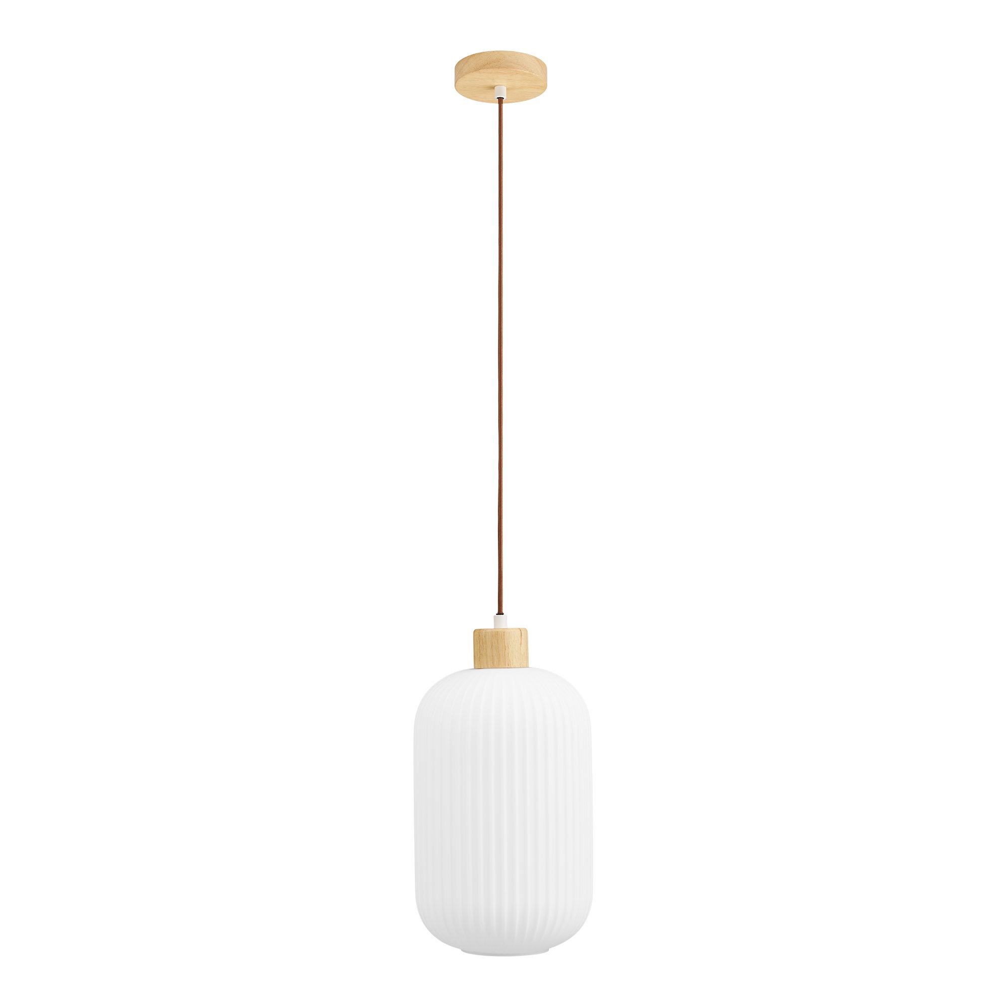 Argalo Pendel, glas/træ, hvid, ø20 cm