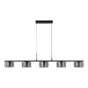 Cholet Pendel med 5 LED, stål/glas, sort/klar