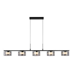 Alternative view of Cholet Pendel med 5 LED, stål/glas, sort/klar