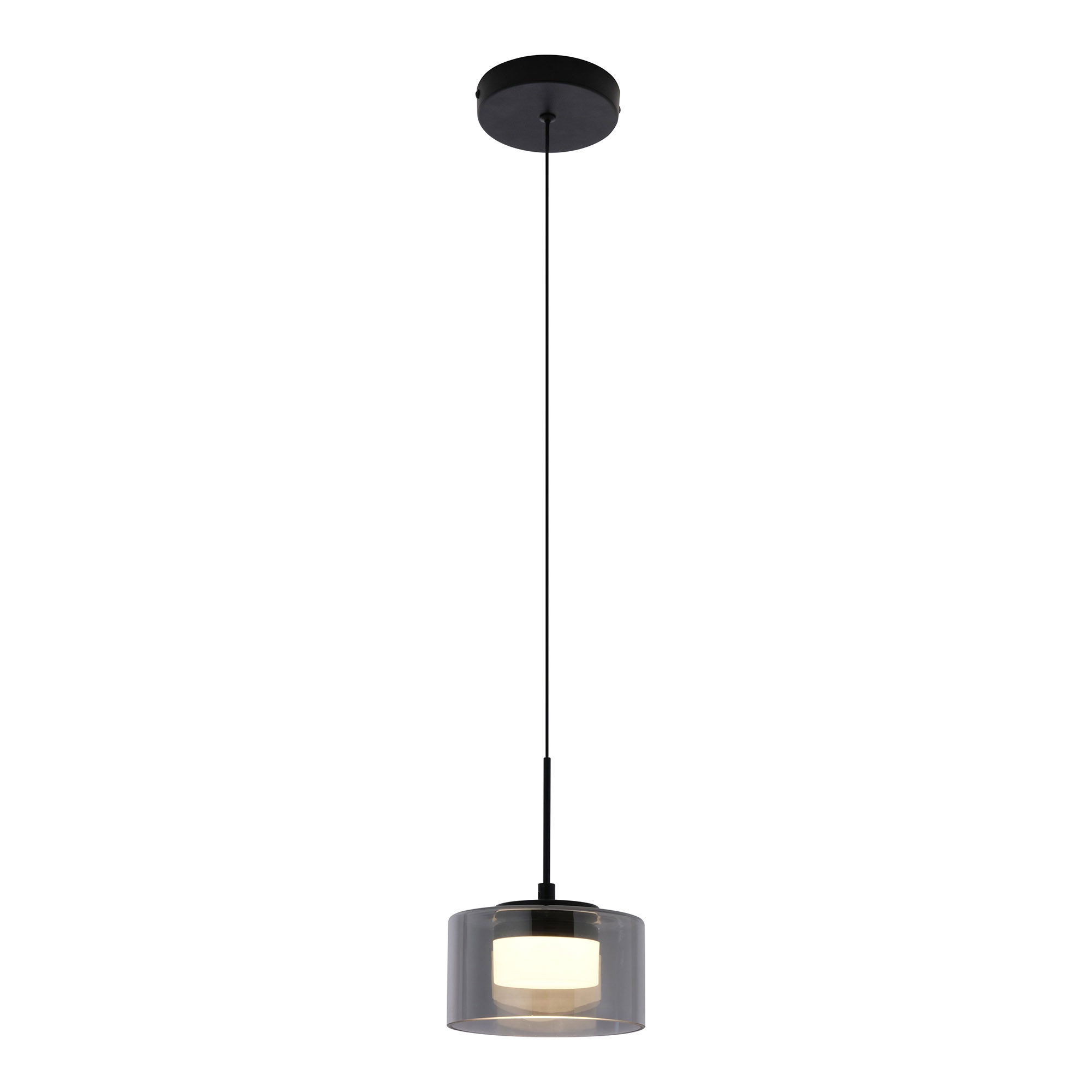Cholet Pendel LED, stål/glas, sort/klar - Billede 2