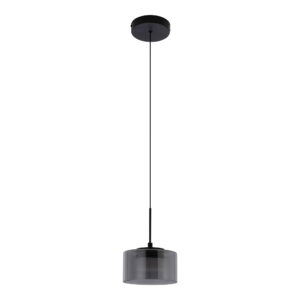 Cholet Pendel LED, stål/glas, sort/klar