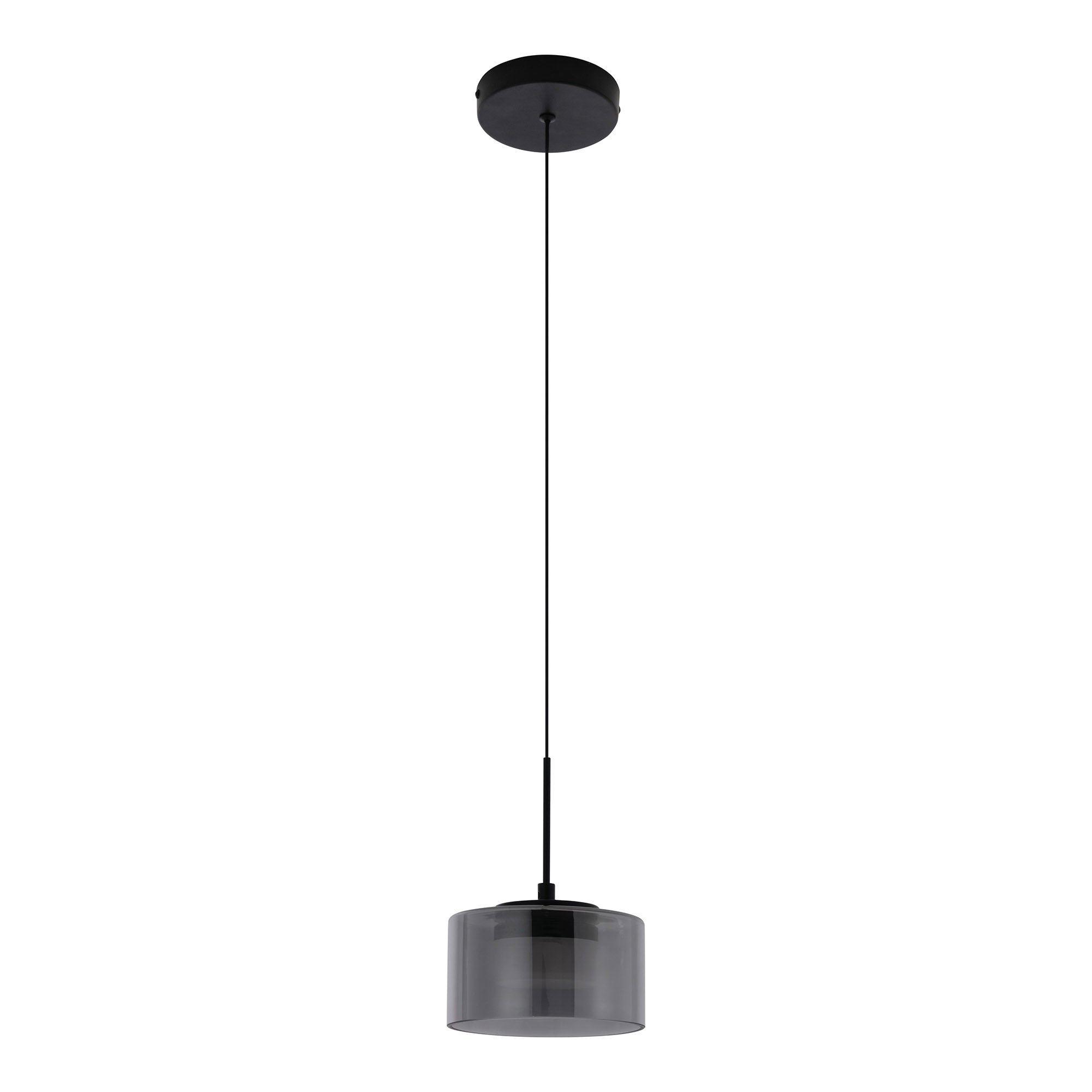 Cholet Pendel LED, stål/glas, sort/klar