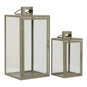 Corfu Lanterner, metal/glas, grøn, sæt af 2 - Billede 3