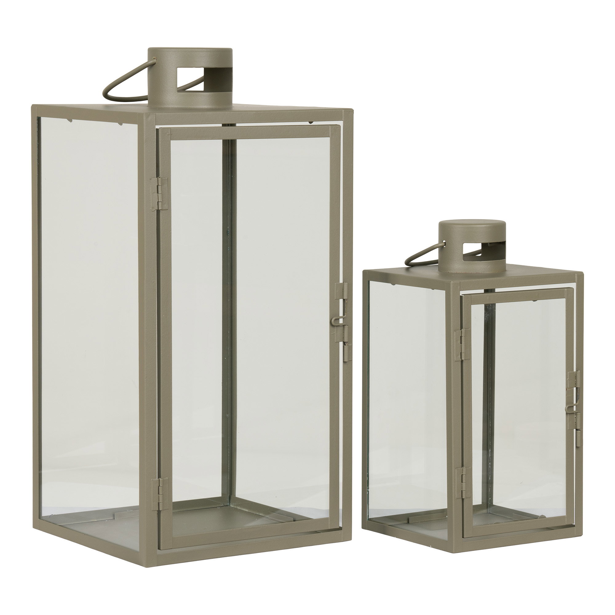 Corfu Lanterner, metal/glas, grøn, sæt af 2 - Billede 3