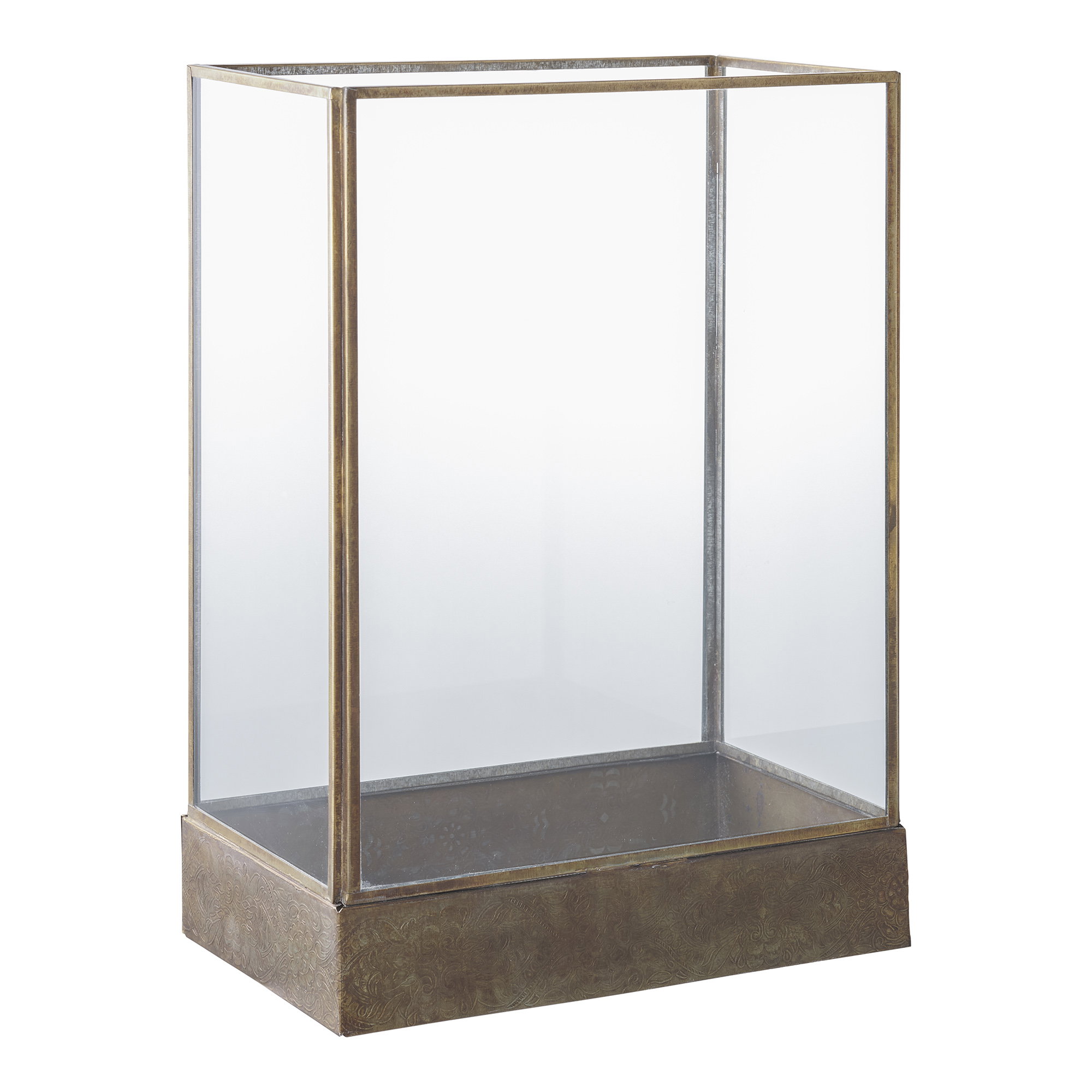 Manali Lanterne, metal/glas, antik messing look - Billede 2