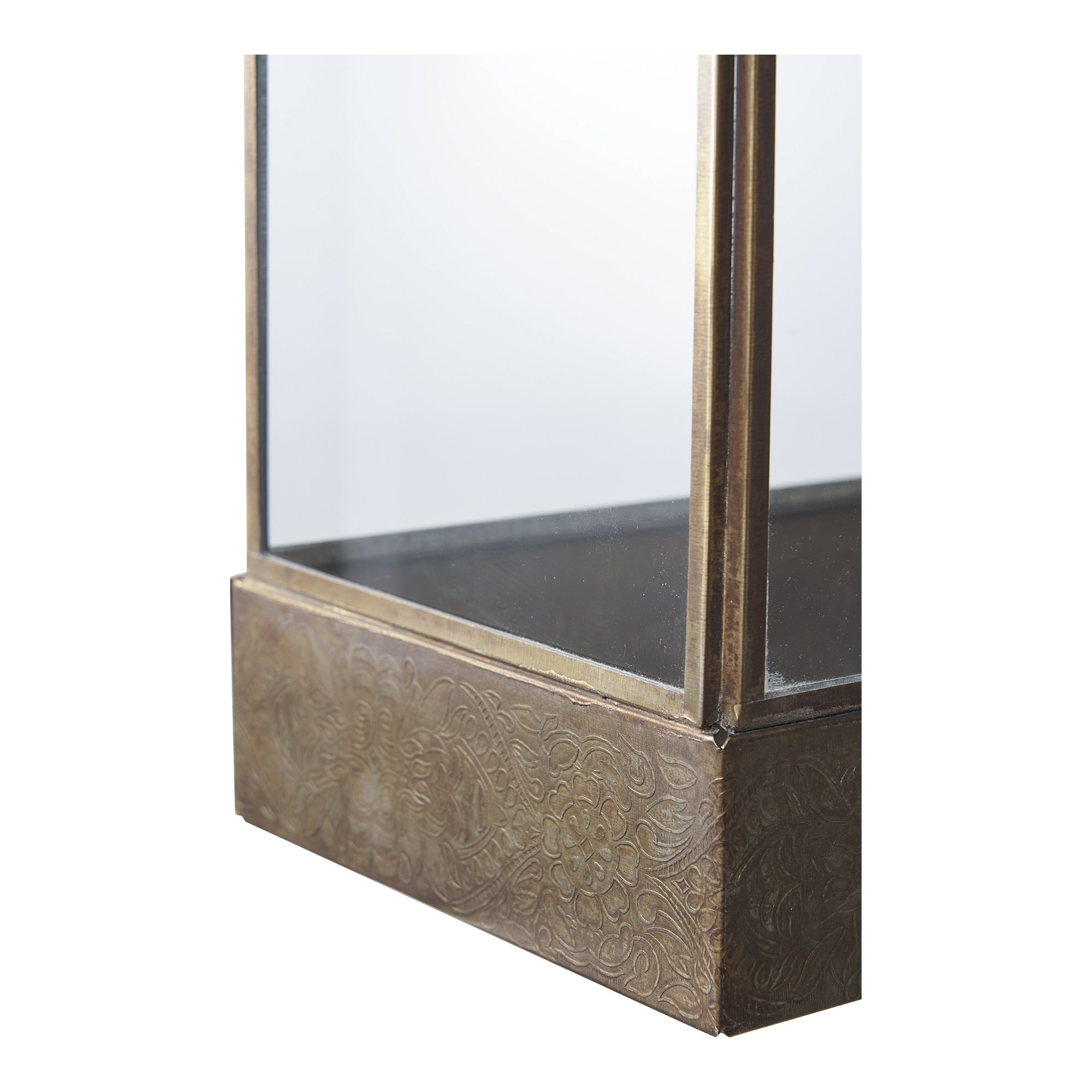 Manali Lanterne, metal/glas, antik messing look - Billede 3