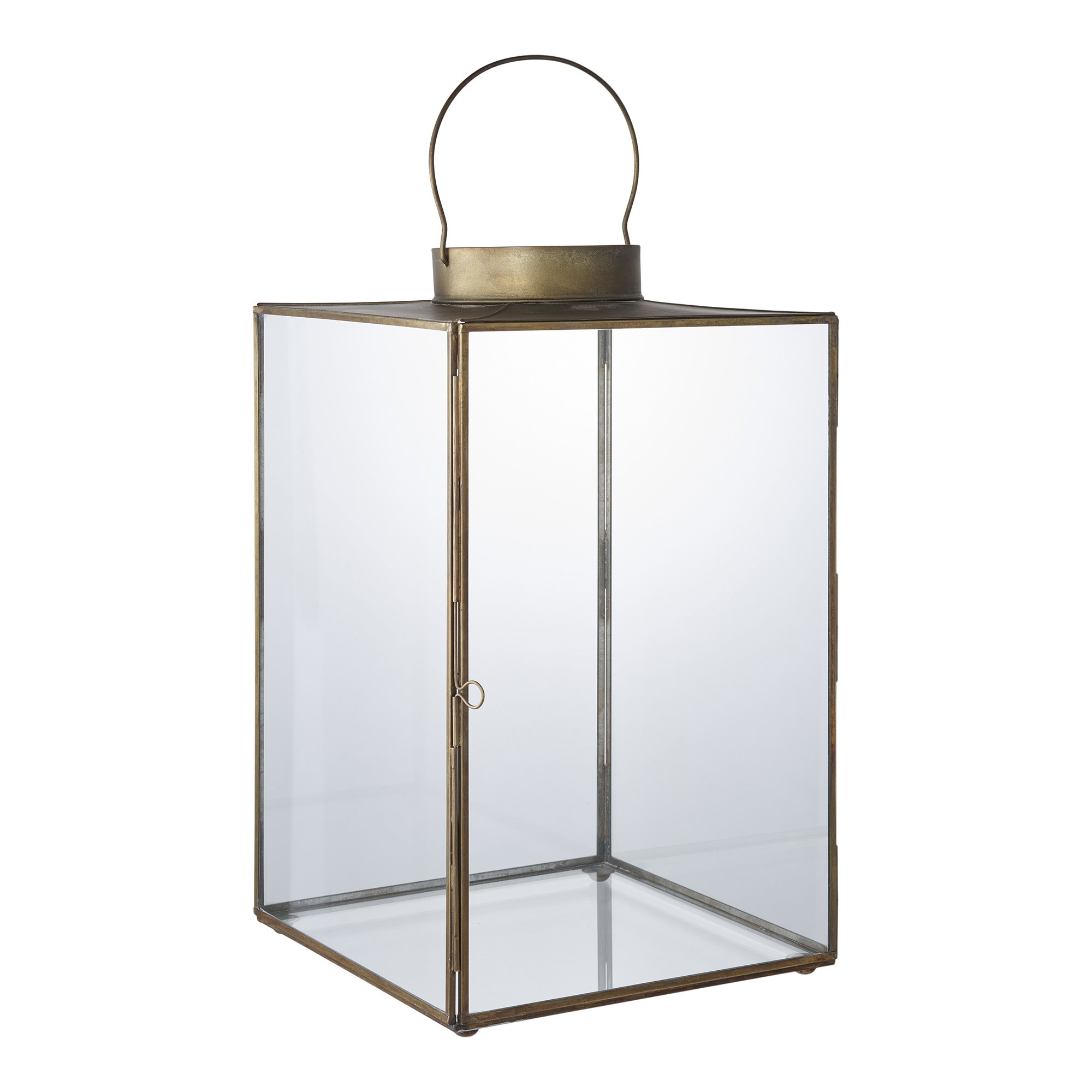 Mohali Lanterne, metal/glas, antik messing look - Billede 2