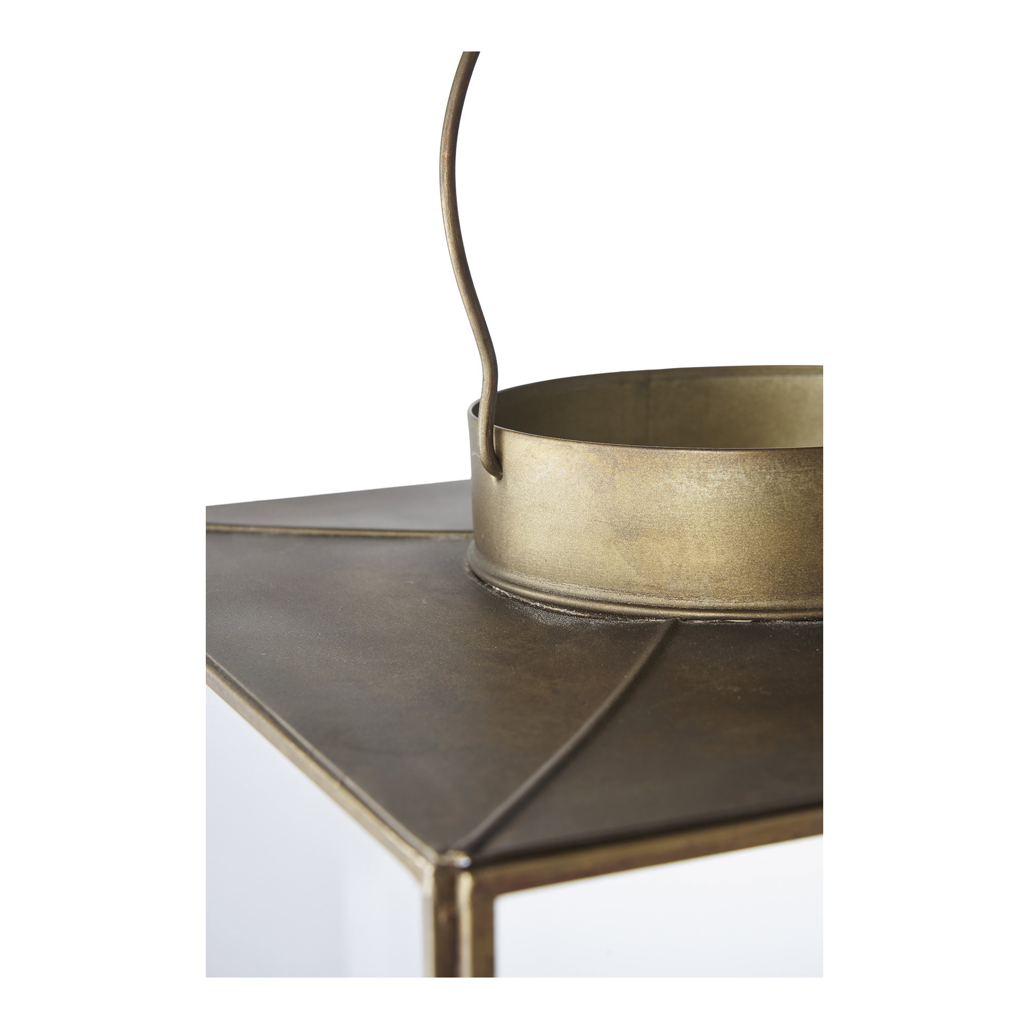 Mohali Lanterne, metal/glas, antik messing look - Billede 3