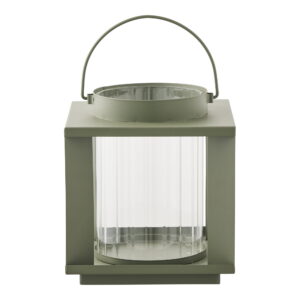 Lohals Lanterne, glas/metal, grøn, 18x18x20,5 cm