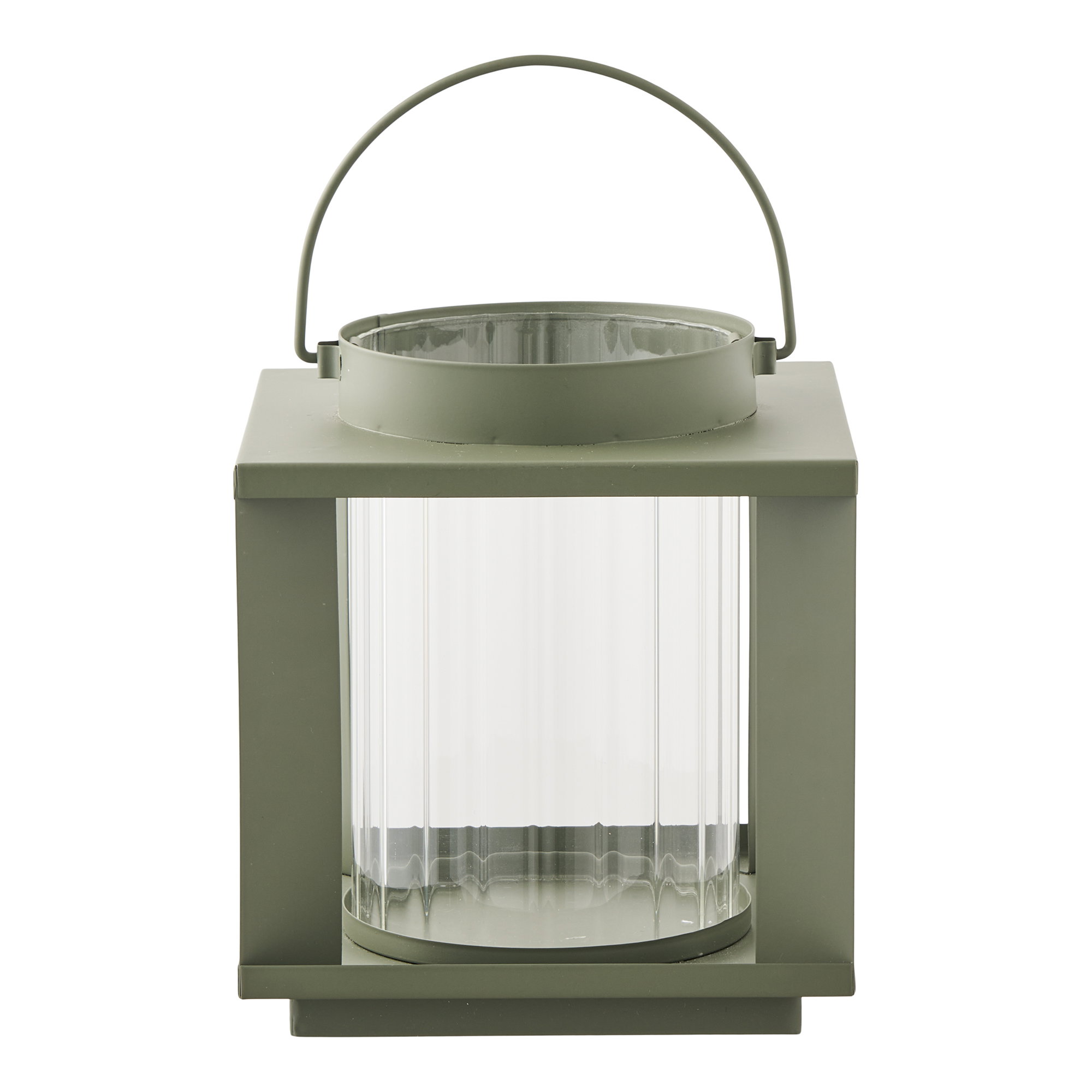 Lohals Lanterne, glas/metal, grøn, 18x18x20,5 cm