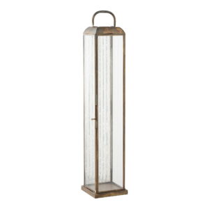 Alternative view of Herslev Lanterne, glas/metal, antik messing look, 12x12x60 cm