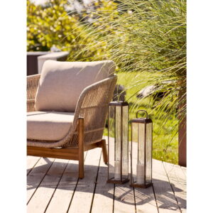Herslev Lanterne, glas/metal, antik messing look, 12x12x60 cm - Billede 7
