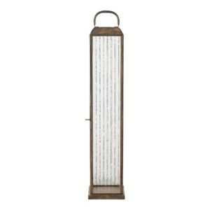 Herslev Lanterne, glas/metal, antik messing look, 12x12x60 cm