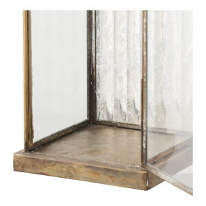 Herslev Lanterne, glas/metal, antik messing look, 12x12x60 cm - Billede 5