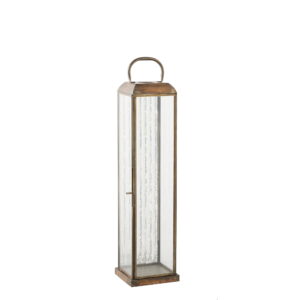 Alternative view of Herslev Lanterne, glas/metal, antik messing look, 12x12x49 cm