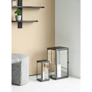 Ibra Lanterner, metal/glas, sort, sæt af 2 - Billede 5