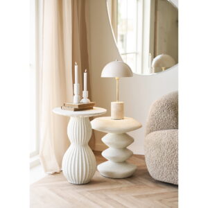 Sheffield Bordlampe, marmor/metal, beige - Billede 6