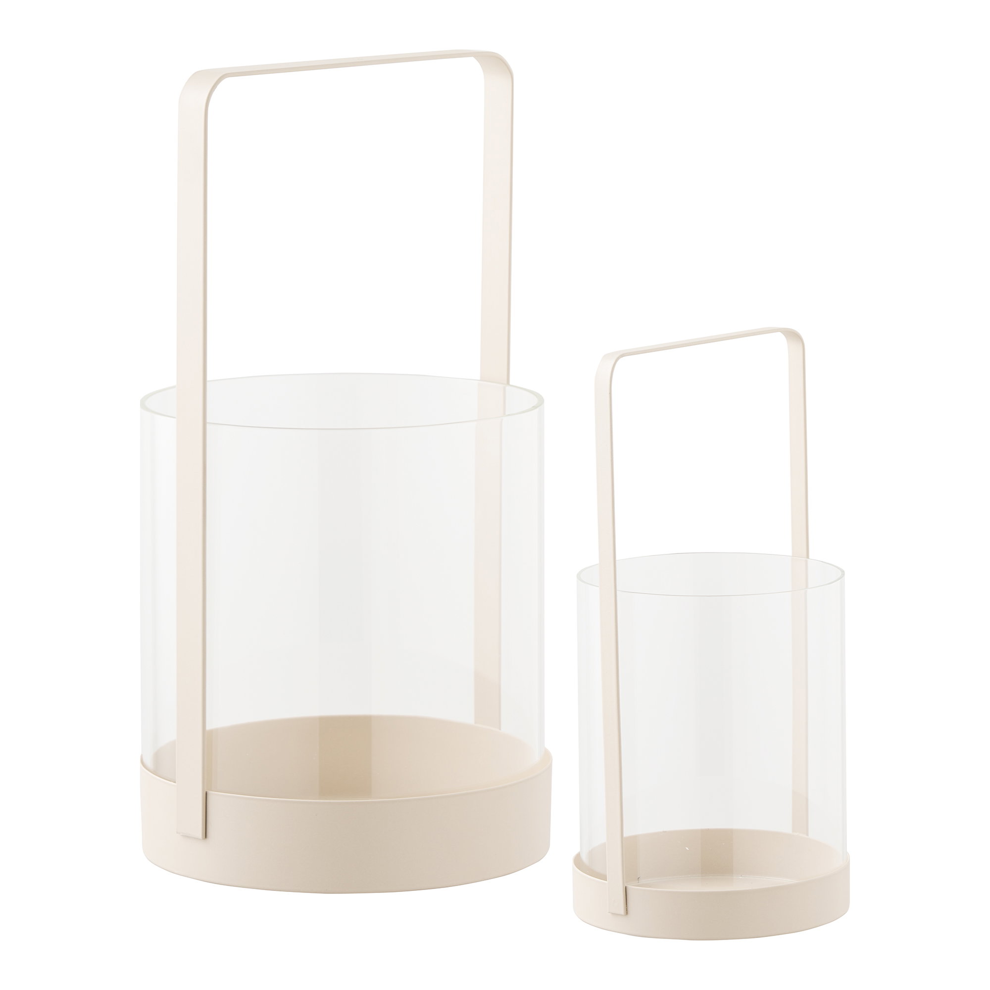 Hurricane lysestage, glas/metal, beige, sæt af 2 - Billede 2