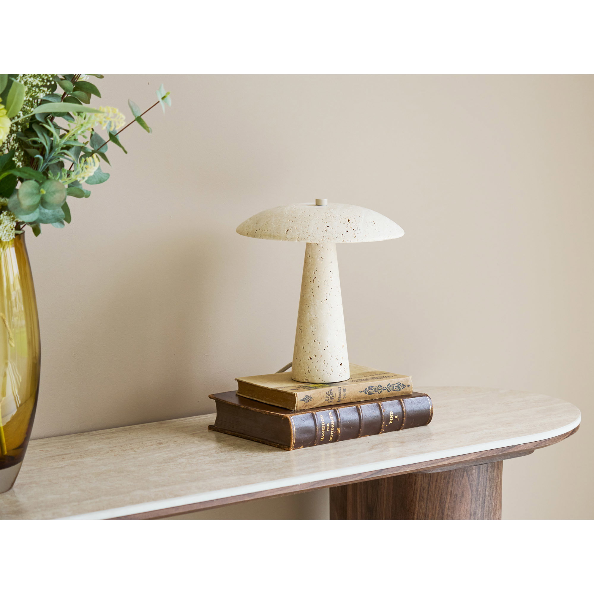 Consett Bordlampe, travertin, natur - Billede 4