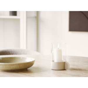 Hurricane lysestage, glas/metal, beige, 10x13,5x16,5 cm - Billede 5