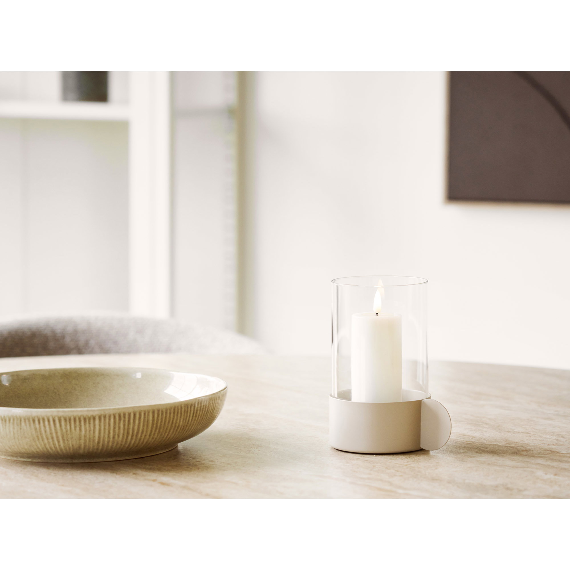 Hurricane lysestage, glas/metal, beige, 10x13,5x16,5 cm - Billede 5