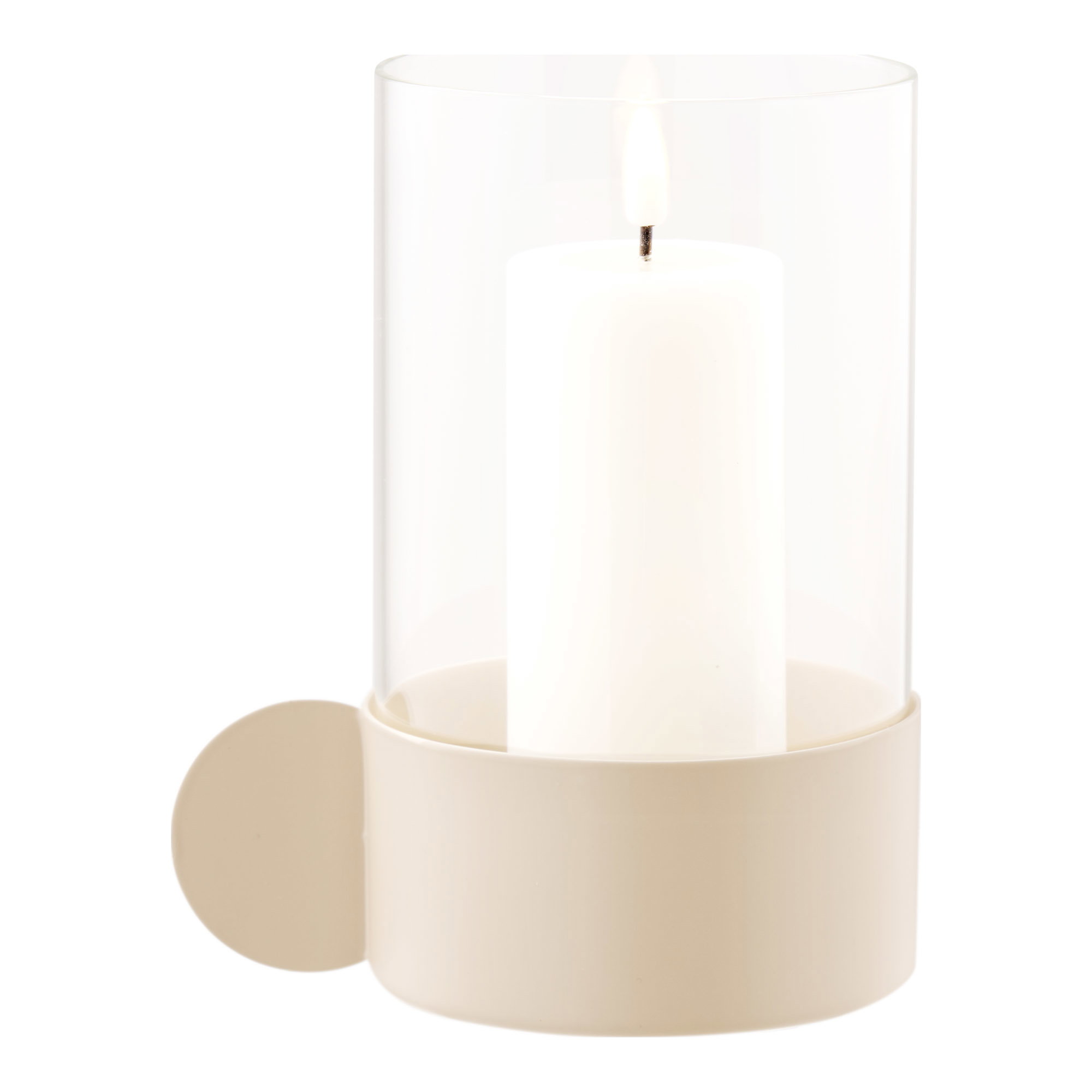 Hurricane lysestage, glas/metal, beige, 10x13,5x16,5 cm - Billede 2