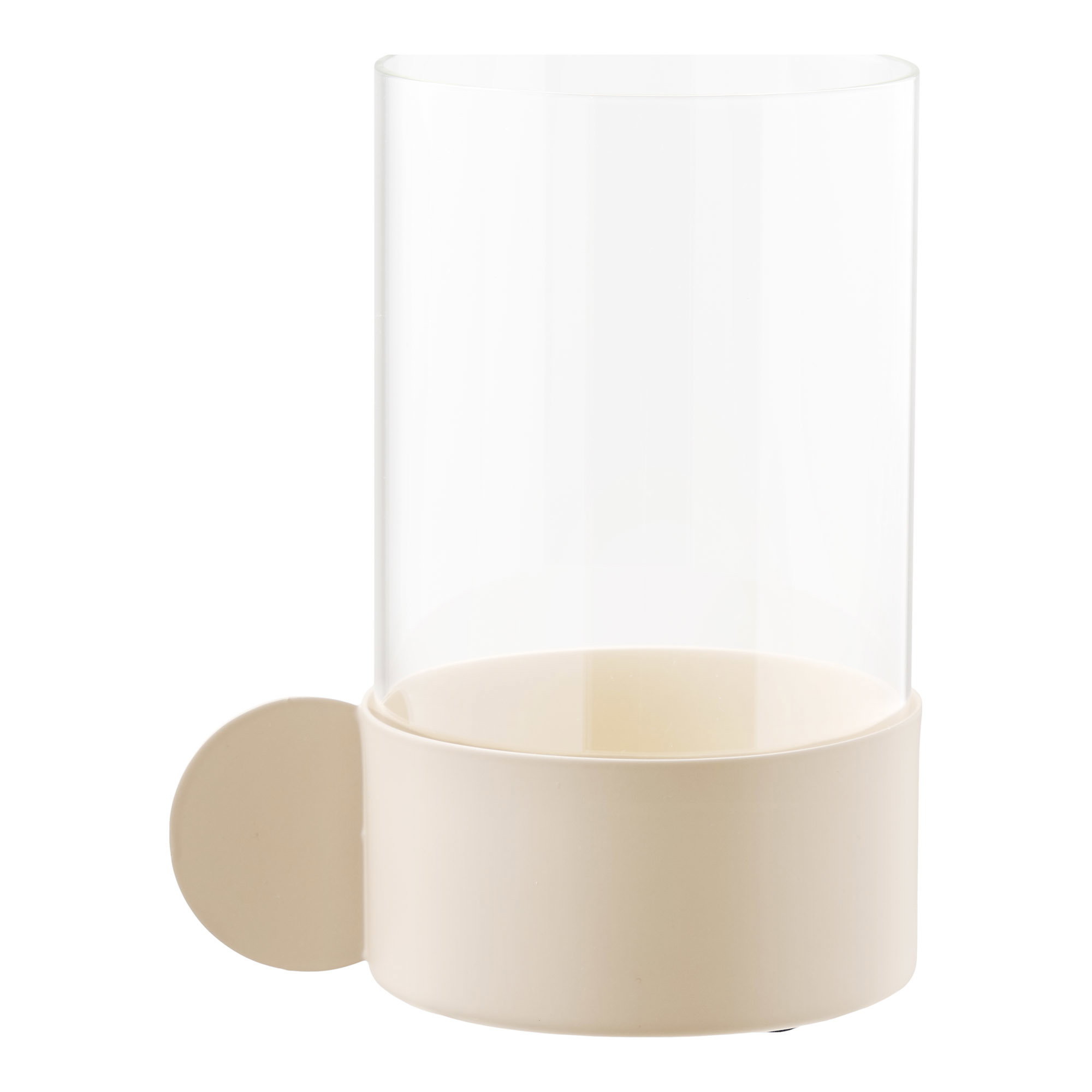 Hurricane lysestage, glas/metal, beige, 10x13,5x16,5 cm
