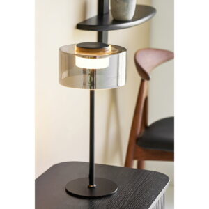 Cholet Bordlampe LED, stål/glas, sort/klar - Billede 4
