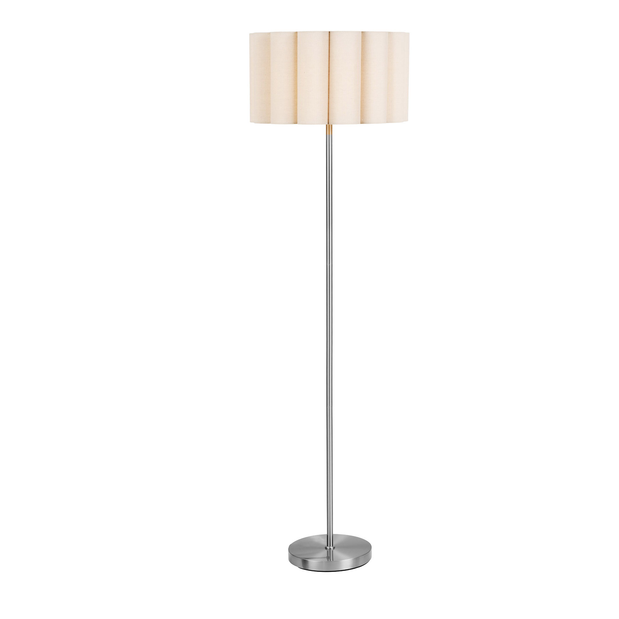 Watton Gulvlampe, stål/linen, grå/beige - Billede 2