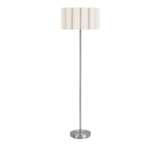 Watton Gulvlampe, stål/linen, grå/beige