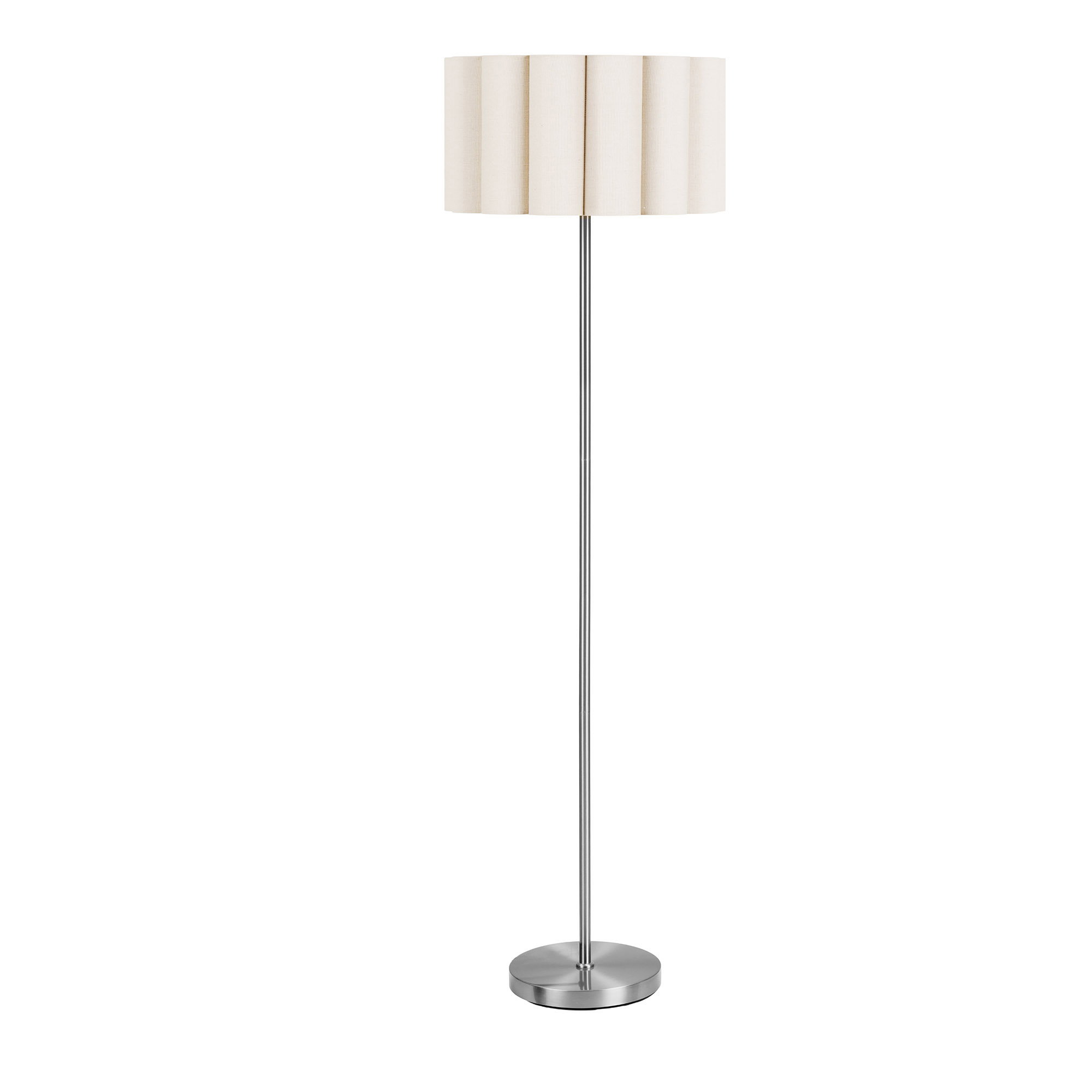 Watton Gulvlampe, stål/linen, grå/beige
