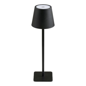 Alternative view of Bradford Bordlampe, genopladelig, metal, sort