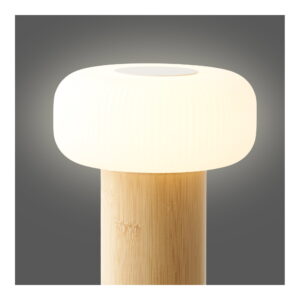 Stafford Bordlampe, bambus/metal/PE, genopladelig, natur/hvid - Billede 4