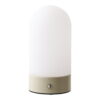 Ashford Bordlampe, metal/PE, genopladelig, beige/hvid